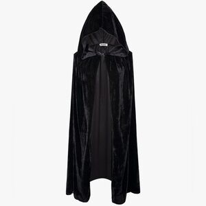 Black Velvet Hooded Cape